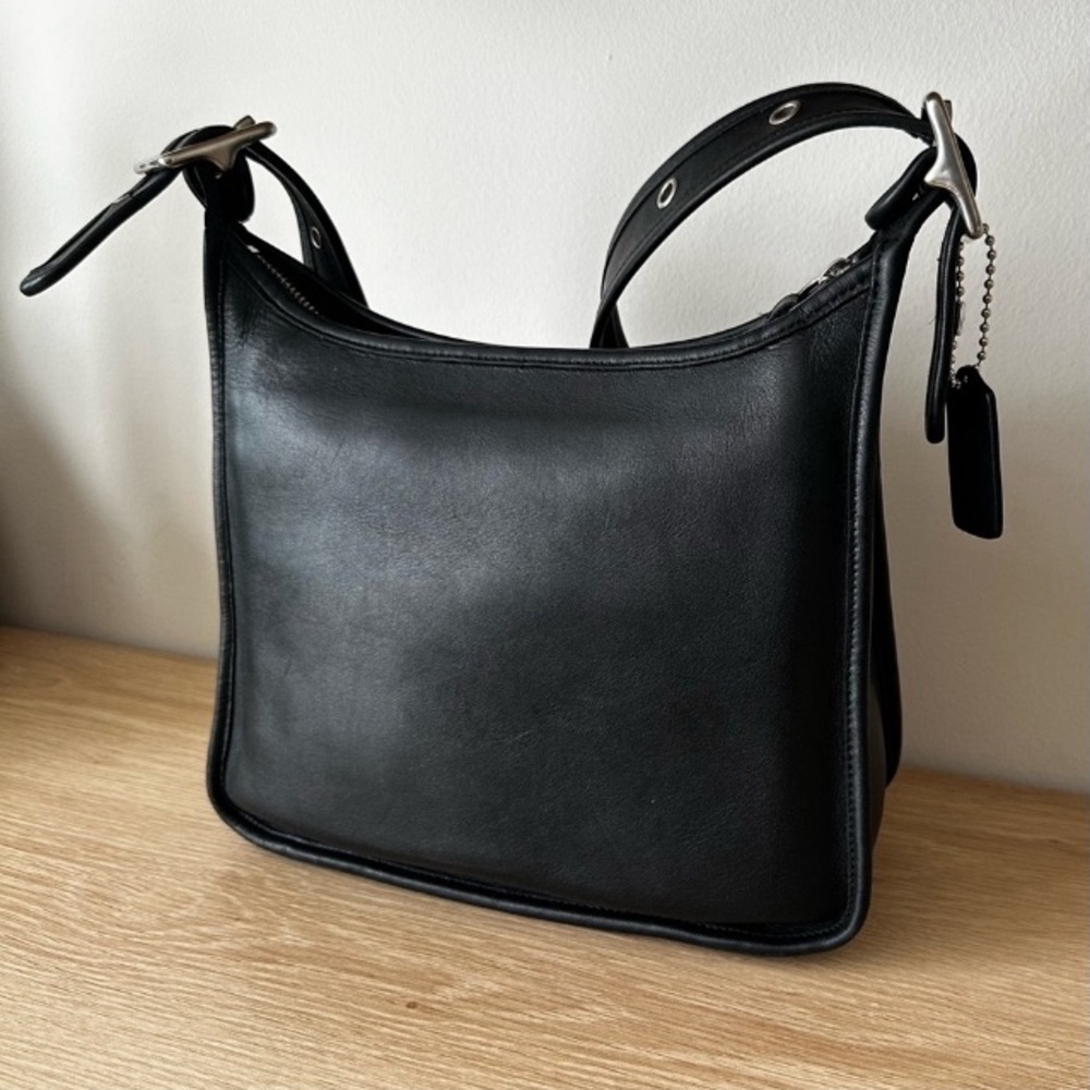 RARE VTG COACH JANICE F3Q-6011 MINI BLACK LEATHER CROSSBODY BAG -NEVER USED